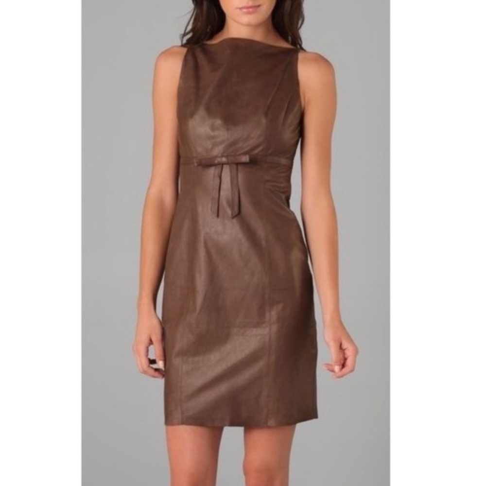 Robert Rodriguez Leather Bow Dress